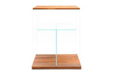 Mueble para urna 45U de cristal con bases de madera